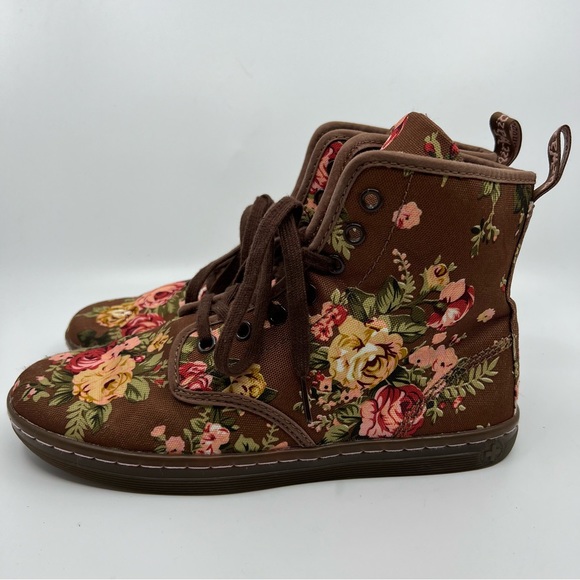DR. MARTENS 8 Shoreditch Floral Rose Canvas Victorian Boots Low Profile - Picture 9 of 10